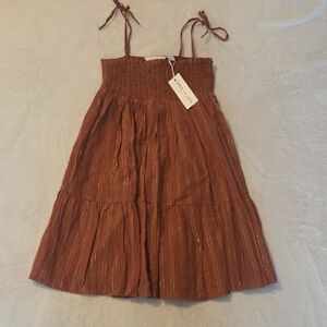 Girls Janie and Jack Brown Strappy Dress Casual